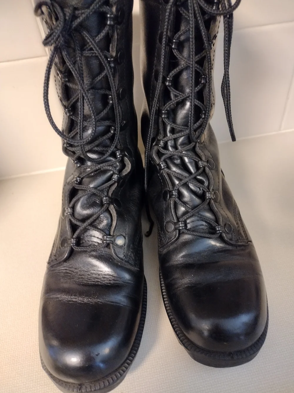Ro Search Women's Or Men's Military Combat Boots Leather Lace Up Size 8-8.5